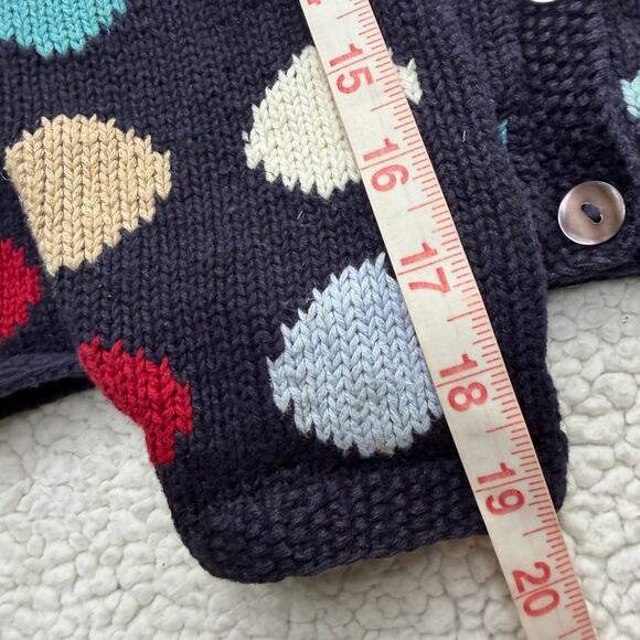Talbots Hand Knit Linen Cotton Blend Cardigan Polka Dot Sweater Small - Picture 6 of 8